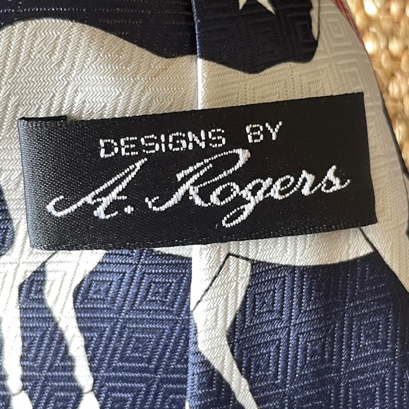 Democrat donkey USA flag navy blue tie. Designs by A. Rogers. - Picture 7 of 8